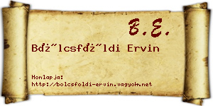 Bölcsföldi Ervin névjegykártya